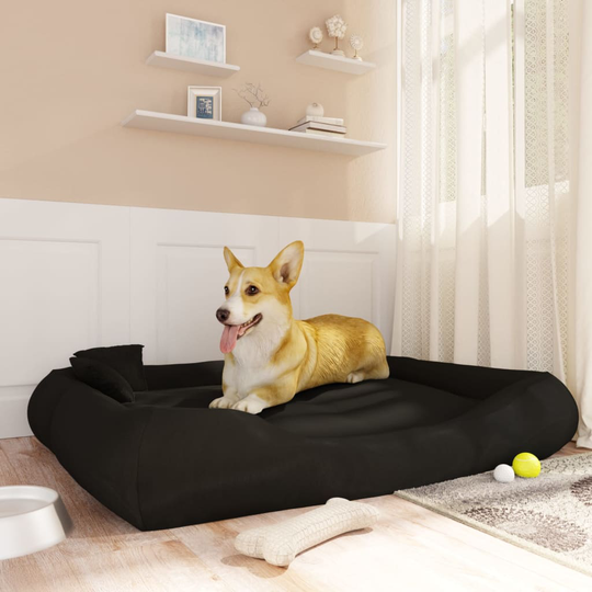 vidaXL Koiran sänky tyynyillä musta 135x110x23 cm Oxford kangas