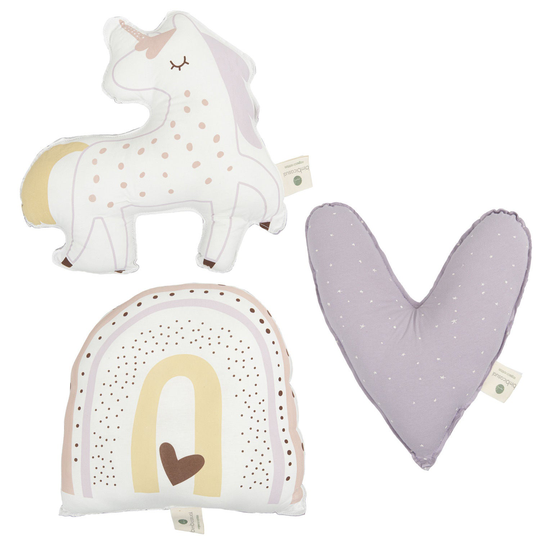 BimbiCasual Anti-Roll 3-Pack Tyyny, White/Purple