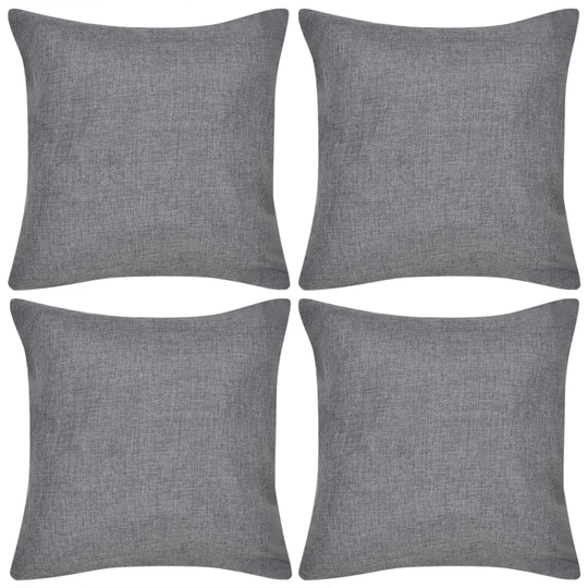 vidaXL Antrasiitti Tyynynpäällinen Pellavatyylinen 4kpl 80 x 80 cm