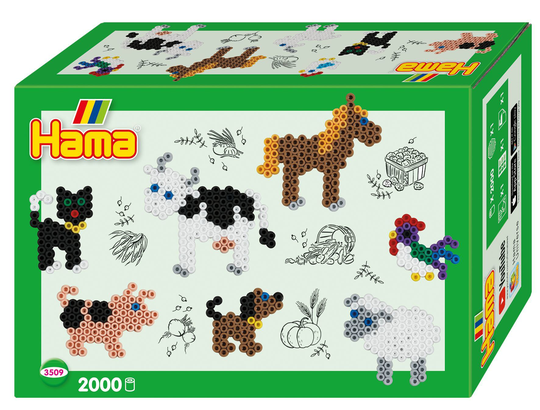 Hama Midi Lahjapakkaus Maatilan eläimet 2000 Kpl