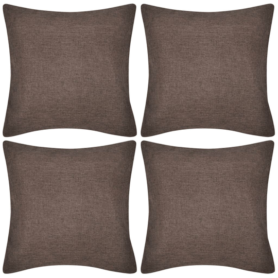 vidaXL Ruskea Tyynynpäällinen Pellavatyylinen 4kpl 50 x 50 cm