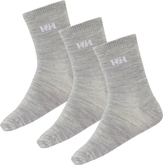 Helly Hansen K Wool Sukat 3-pack, Grey Melange, 26-28