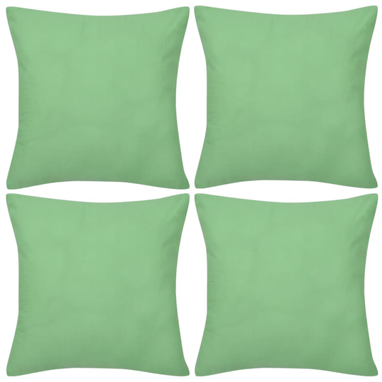 vidaXL Omenanvihreä Tyynynpäällinen Puuvilla 4kpl 40 x 40 cm