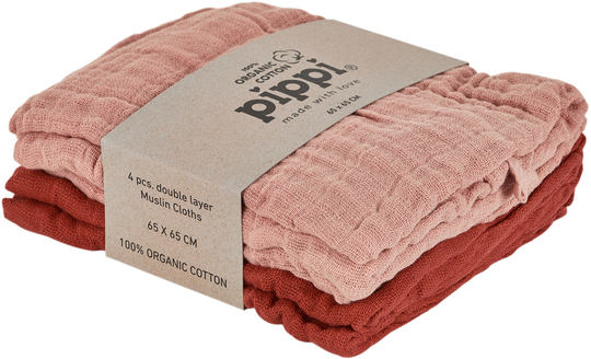 Pippi Musliiniliinat 4-pack, Misty Rose