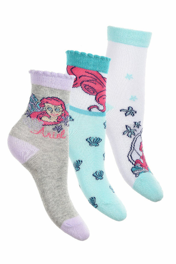 Disney Prinsessat Ariel Sukat 3-pack, Turkoosi, 23-26