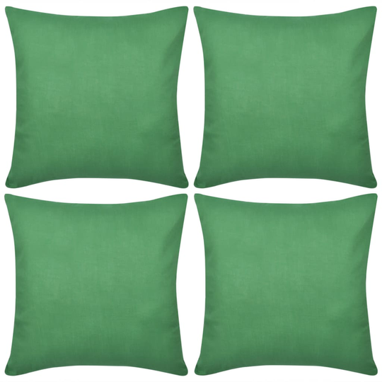 vidaXL Vihreä tyynynpäällinen 4 kpl Puuvilla 80 x 80 cm