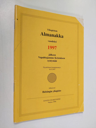 Yliopiston almanakka Vuodeksi 1997 jälkeen Vapahtajamme Kristuksen syntymän