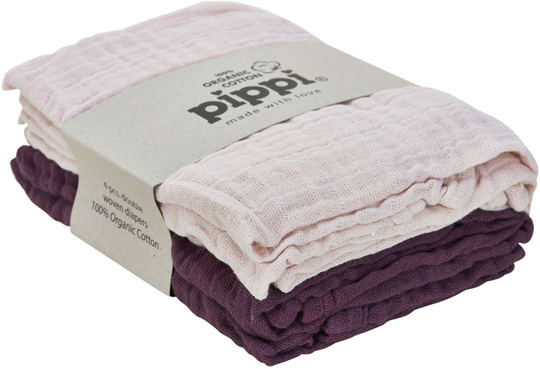 Pippi Musliiniliinat 4-pack, Black Plum