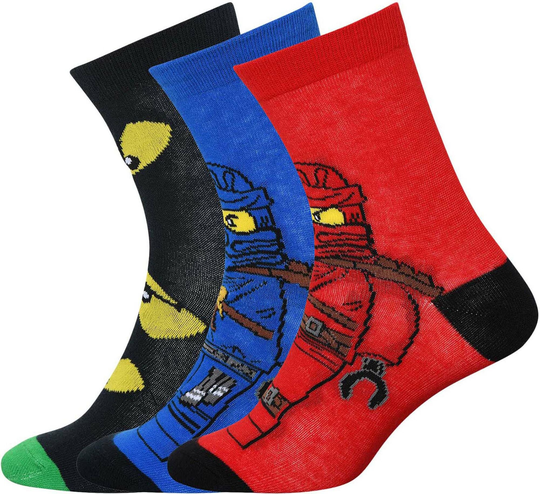 LEGO Wear Sukat 3-pack, Red/Blue/Black, 34-36