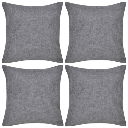 vidaXL Tummanharmaa Tyynynpäällinen Pellavatyylinen 4kpl 50 x 50 cm