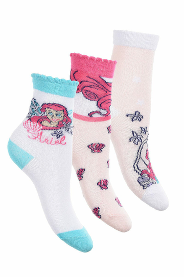 Disney Prinsessat Ariel Sukat 3-pack, Vaaleanpunainen, 23-26