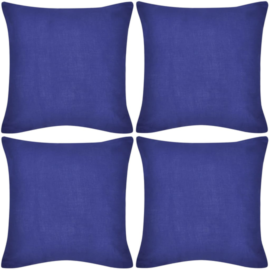 vidaXL Sininen tyynynpäällinen 4 kpl Puuvilla 80 x 80 cm