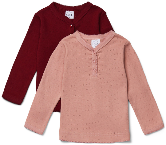 Luca & Lola Siena Pitkähihainen Paita 2-pack, Pink 56