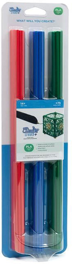 3Doodler Create+ PLA Mix 75-Pack, Punainen/Sininen/Vihreä
