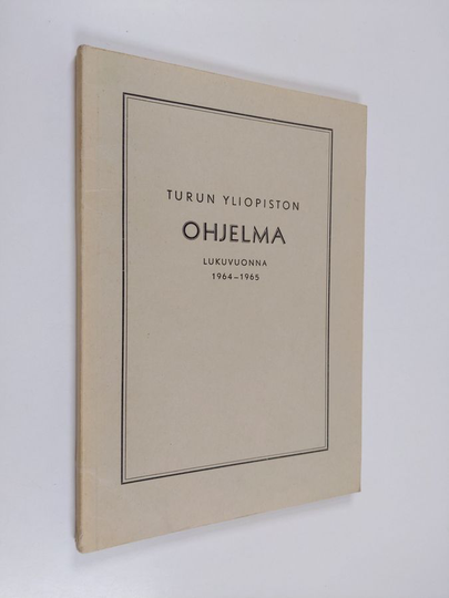 Turun yliopiston ohjelma lukuvuonna 1964-1965