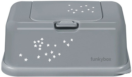 Funkybox Säilytysrasia Kosteuspyyhkeille Little Stars, Harmaa