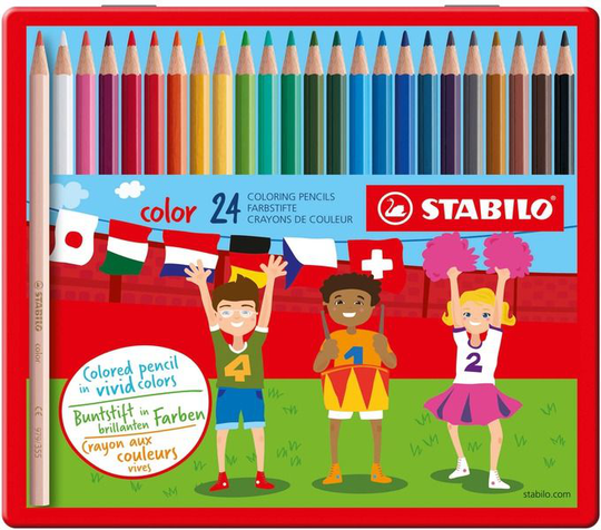 STABILO Puuvärikynät 24-pack Metallirasiassa