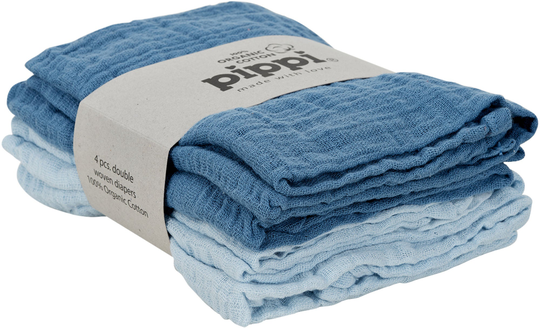 Pippi Musliiniliinat 4-pack, Baby Blue