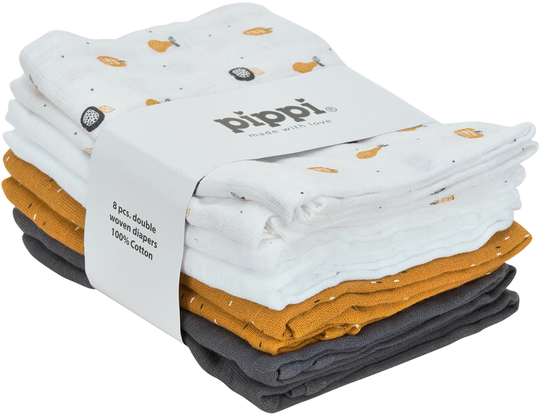 Pippi Musliiniliinat 8-pack, Mineral Yellow