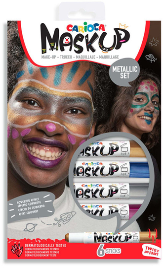 Carioca Maskup Kasvovärit Metallic 6-Pack