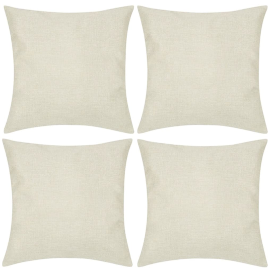 vidaXL Beige Tyynynpäällinen Pellavatyylinen 4kpl 50 x 50 cm