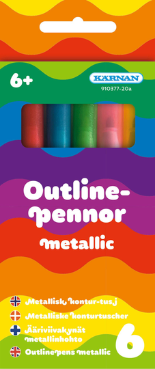 Kärnan Ääriviivakynät Metallic 6-pack