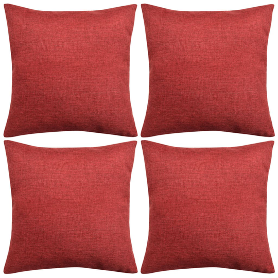 vidaXL Tyynynpäällinen Pellavatyylinen Viininpunainen 4kpl 40x40 cm