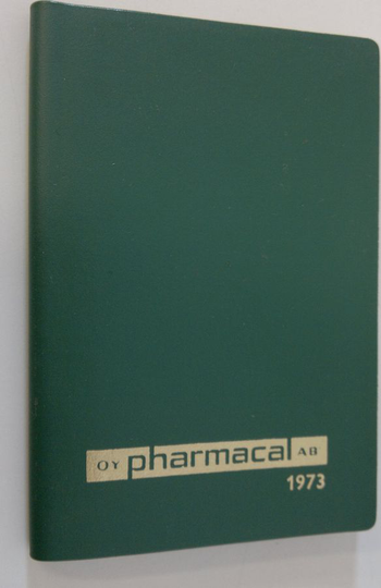 Pharmacal Oy 1973 : valmisteluettelo ; taskupäiväkirja