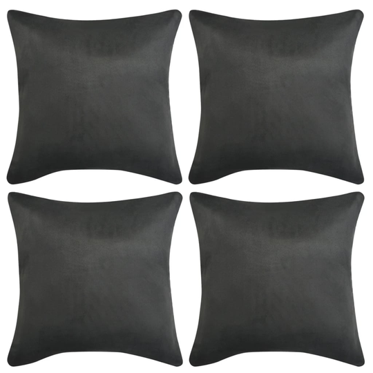 vidaXL Tyynynpäällinen 4 kpl Keinomokka 40x40 cm Antrasiitti