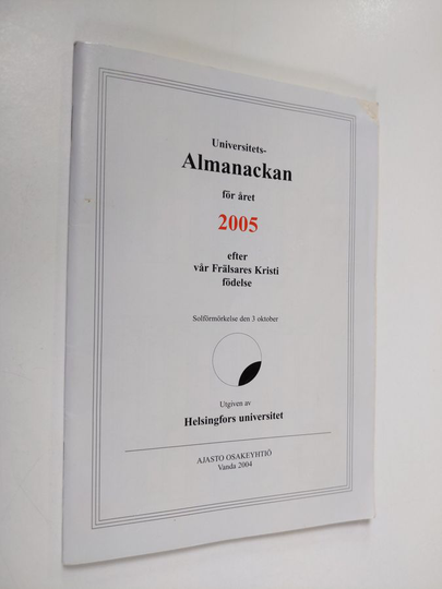 Universitets almanackan för året 2005 efter vår Frälsares Kristi födelse