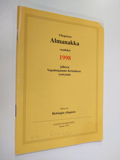 Almanakka vuodeksi 1998 jälkeen Vapahtajamme Kristuksen syntymän - Yliopiston almanakka
