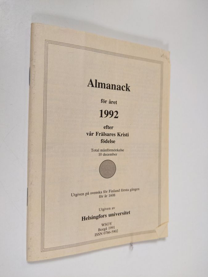 Almanack för året 1992 efter vår Frälsares Kristi födelse