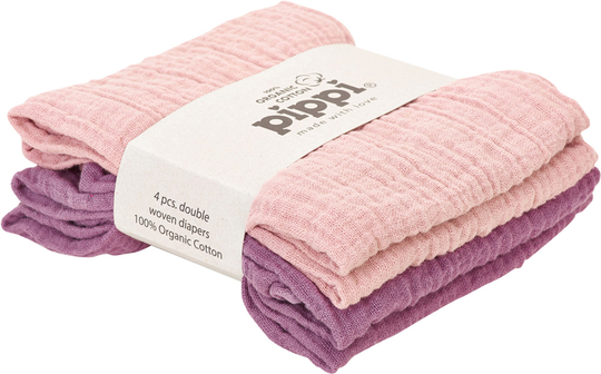 Pippi Musliiniliinat 4-pack, Pale Mauve