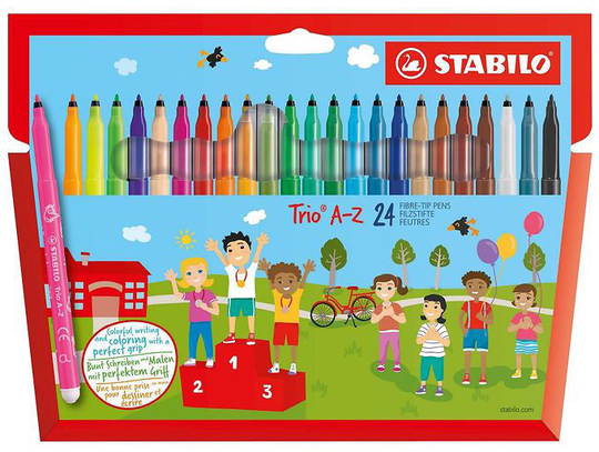STABILO Trio A-Z Huopakynät 24-pack ja Piirustuslehtiö