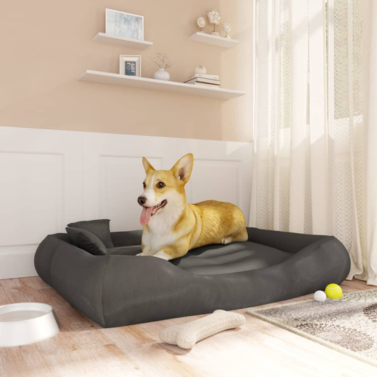 vidaXL Koiran sänky tyynyillä tummanharmaa 115x100x20 cm Oxford kangas