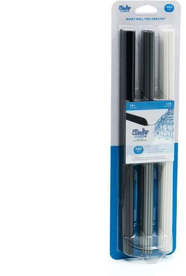 3Doodler Create+ ABS Mix 75-Pack, Musta/Harmaa/Valkoinen