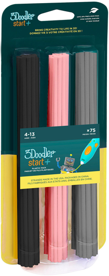 3Doodler START Mix 75-Pack, Musta/Vaaleanpunainen/Harmaa