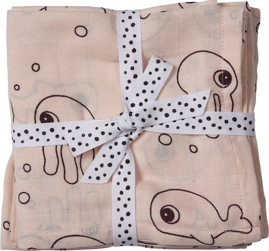 Done By Deer Musliiniliinat Sea Friends 70x70 2-pack, Powder