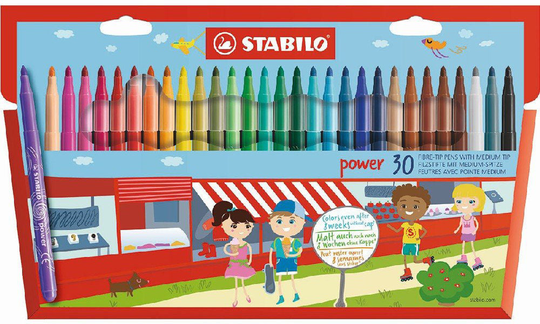 STABILO Power Huopakynät 30-pack ja Piirustuslehtiö