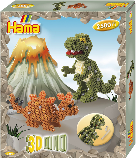 Hama Midi Askarteluhelmet 3D Dinosaurukset 2500 kpl