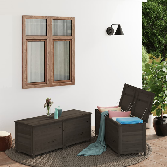 vidaXL Ulkotyynylaatikko antrasiitti 200x50x56 cm täysi kuusi
