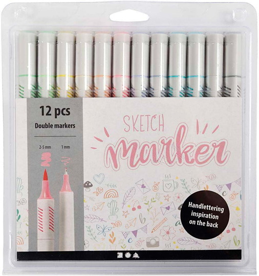 Creativ Company Sketch Marker Kynät Pastellisävyt 12-pack