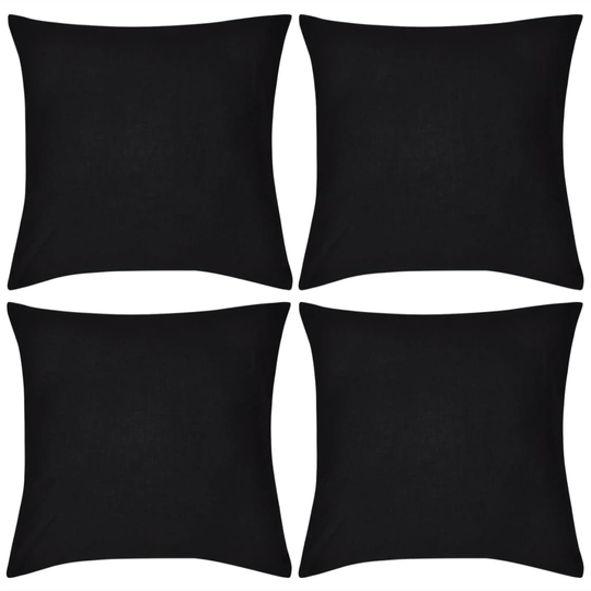 vidaXL Musta Tyynynpäällinen Puuvilla 4kpl 40 x 40 cm