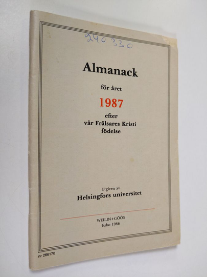 Almanack för året 1987 efter vår Frälfares Kristi födelse