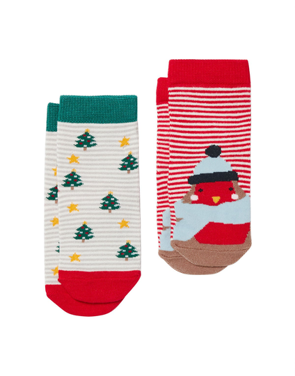 Tom Joule Christmas Sukat 2-pack, Red, 12–24 kk