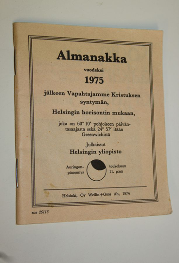 Almanakka vuodeksi 1975 jälkeen Vapahtajamme Kristuksen syntymän
