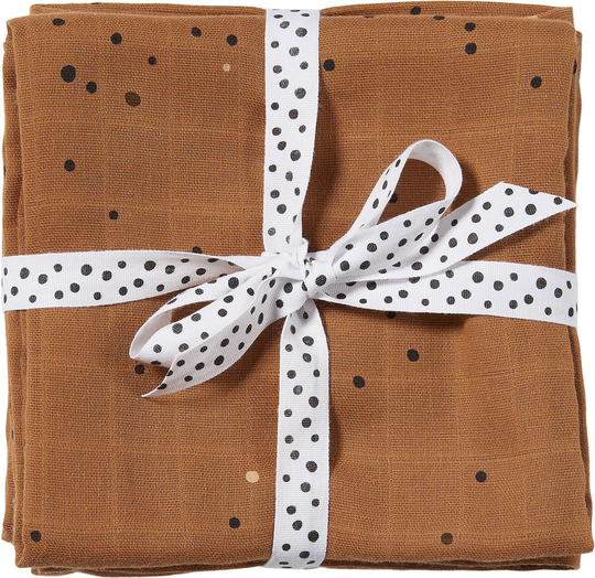 Done By Deer Kapalointiliinat Dreamy Dots 120x120 2-pack, Mustard