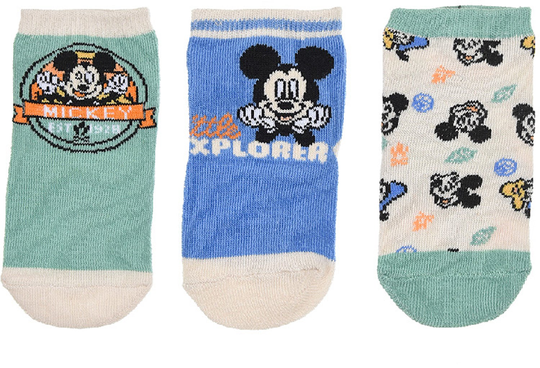 Disney Mikki Hiiri Sukat 3 Paria, Vihreä, 0-6 kk