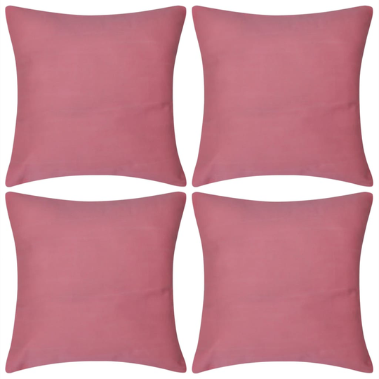 vidaXL Pinkki Tyynynpäällinen 4 kpl Puuvilla 50 x 50 cm