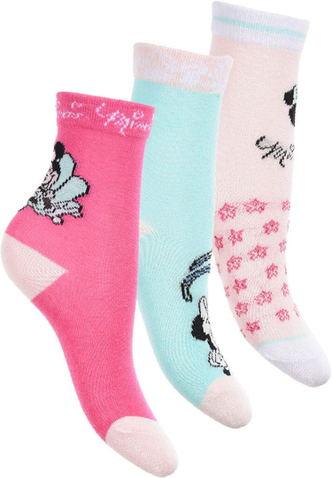 Disney Minni Hiiri Sukat 3-pack, Vaaleanpunainen, 23-26